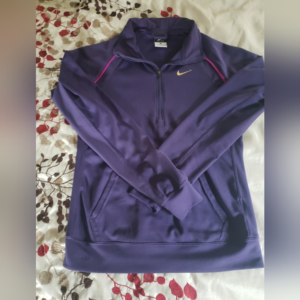 Nike Women's Purple Half-Zip Performance Pullover Size Small
